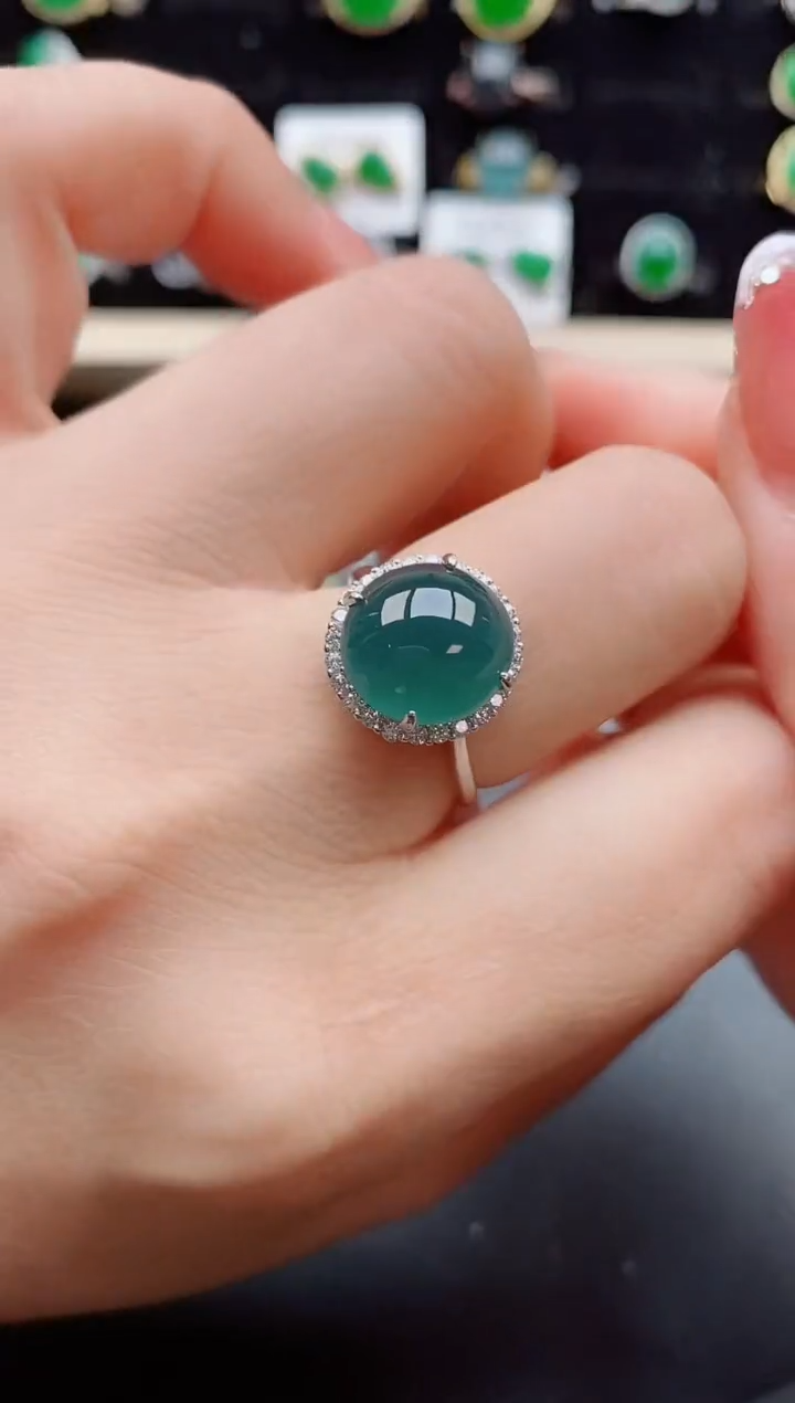 【闪购商品】翡翠戒指银S925镶嵌50850