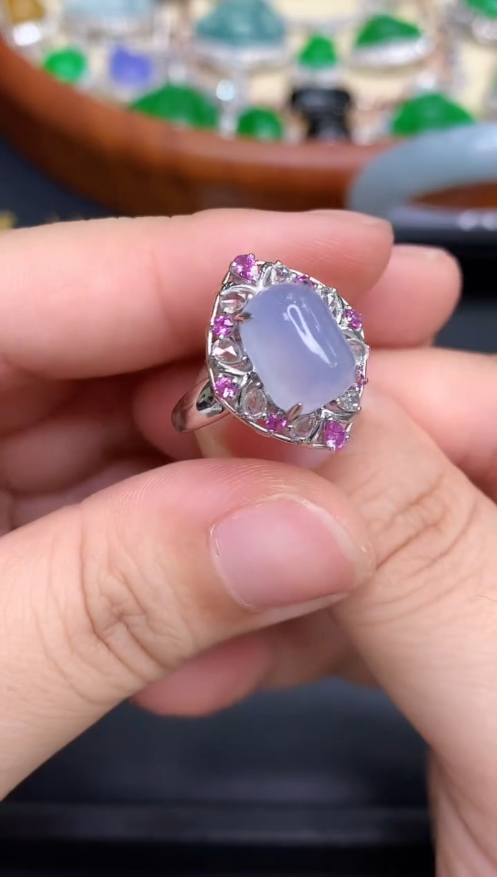 18K金镶嵌戒指翡翠643-中国好珍宝