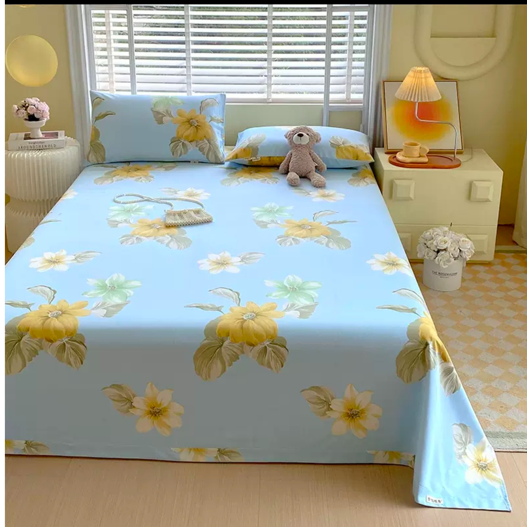 （0114）老粗布床单吸汗透气2.45*2.45米（+－5公分）霞韵-蓝