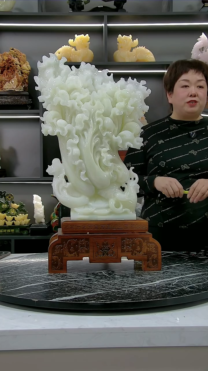 石材白菜家居摆件