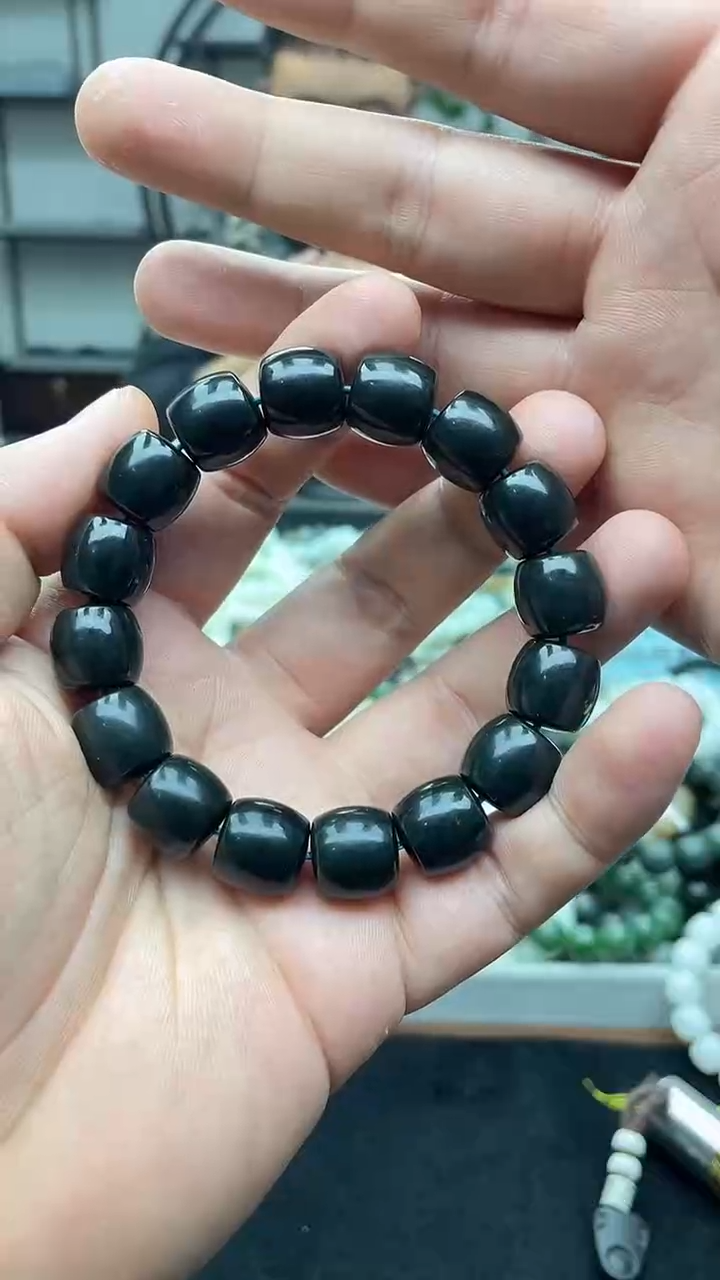 未镶嵌手串和田玉新疆塔县黑青14