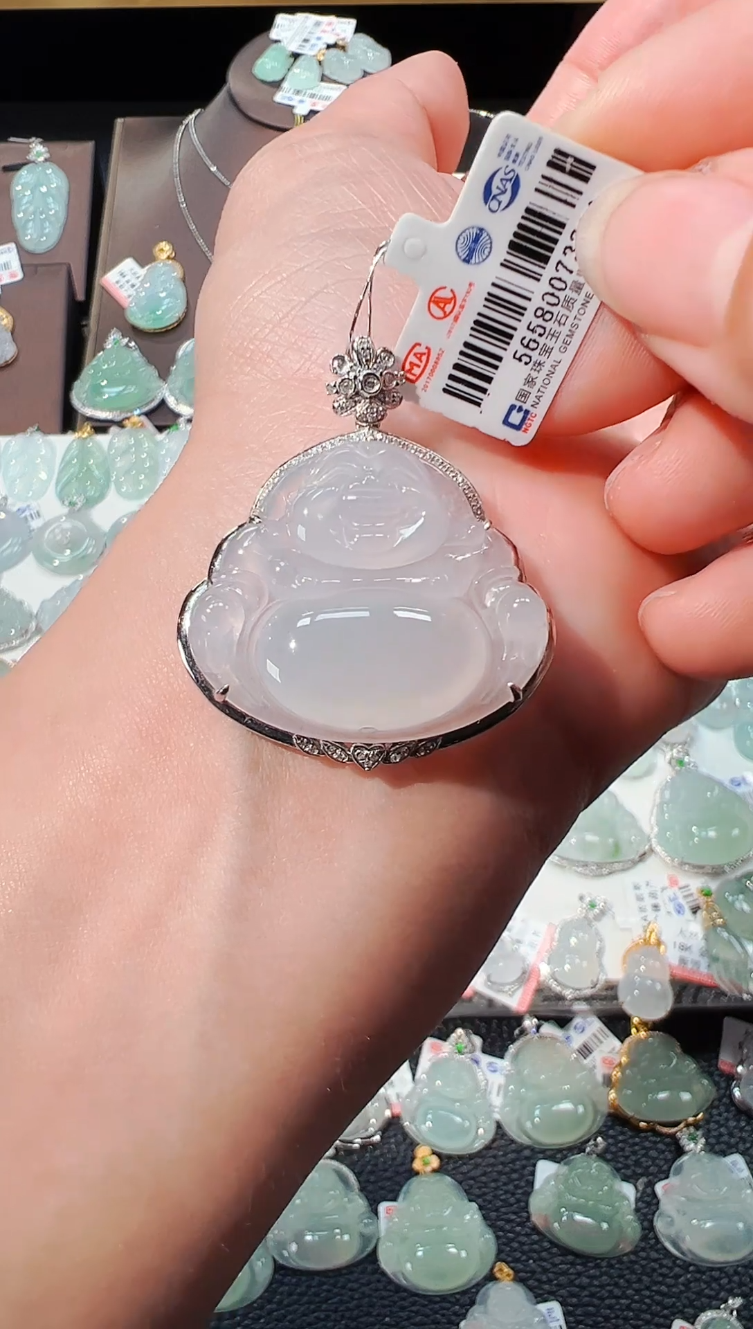 【闪购商品】翡翠吊坠(不含链)18K金镶嵌佛公吊坠737