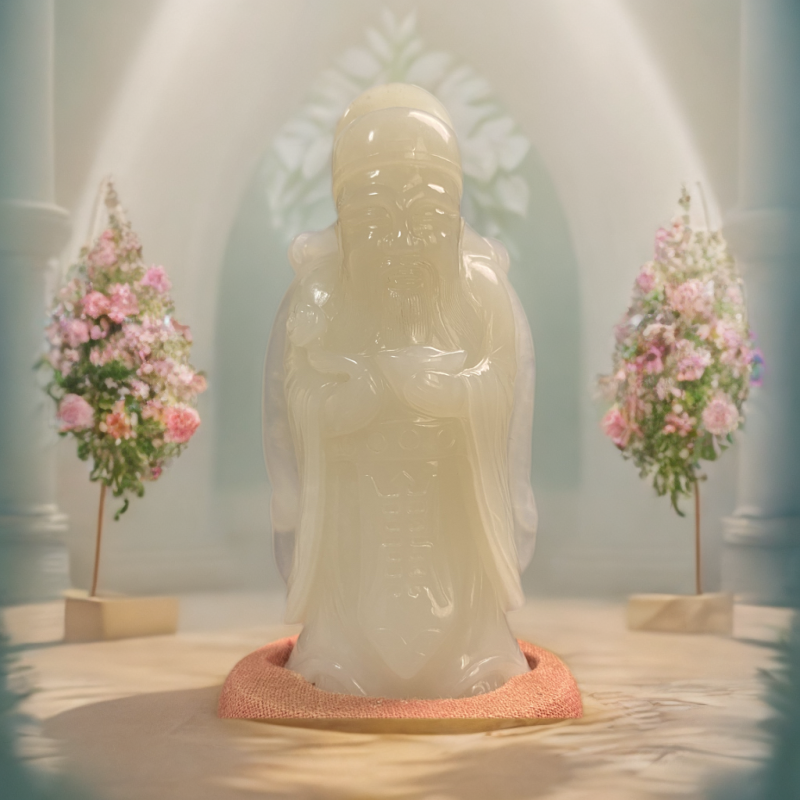 和田玉财神摆件。