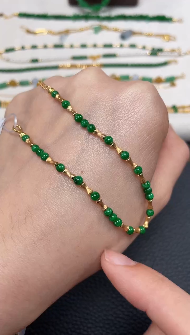 【闪购商品】翡翠套链18K金镶嵌一个  JK619