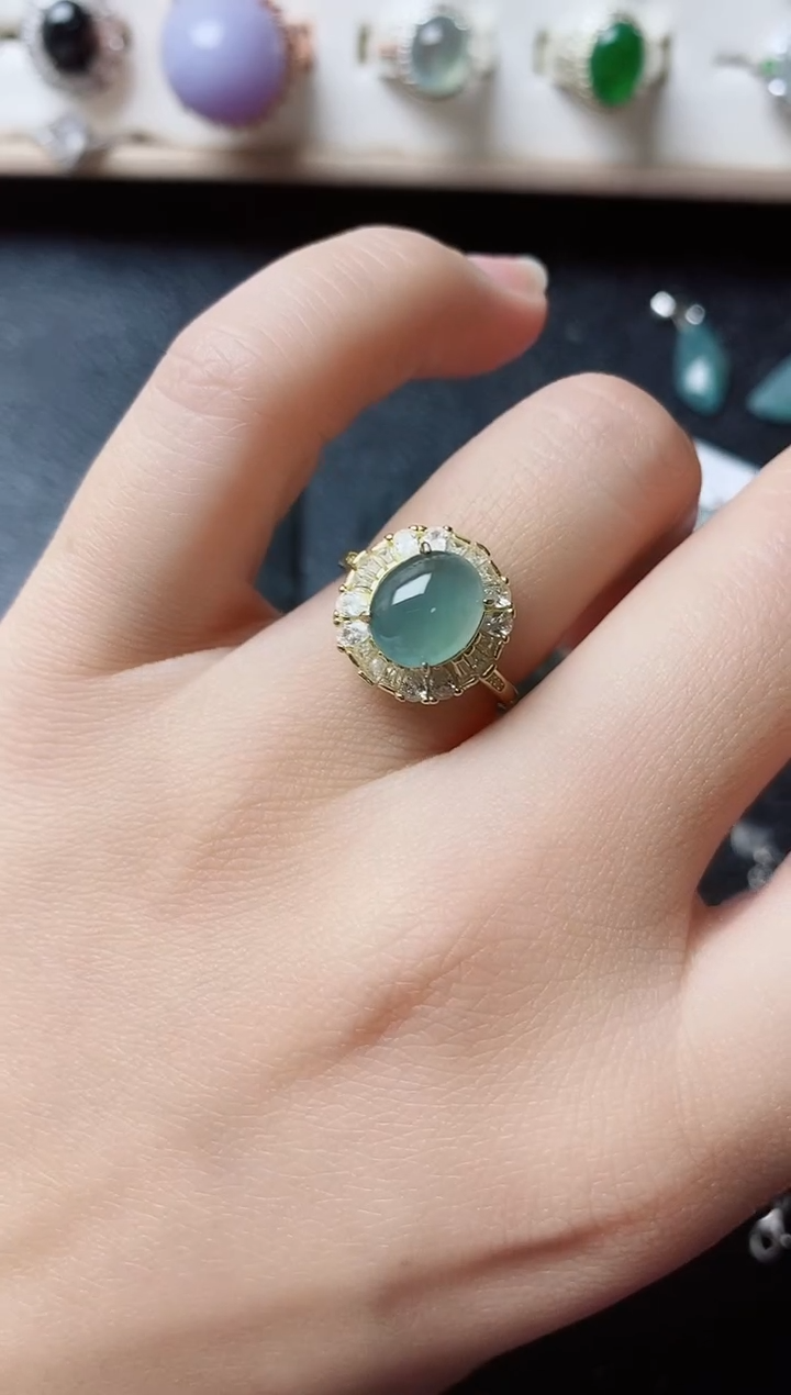 【闪购商品】翡翠戒指银S925镶嵌111111