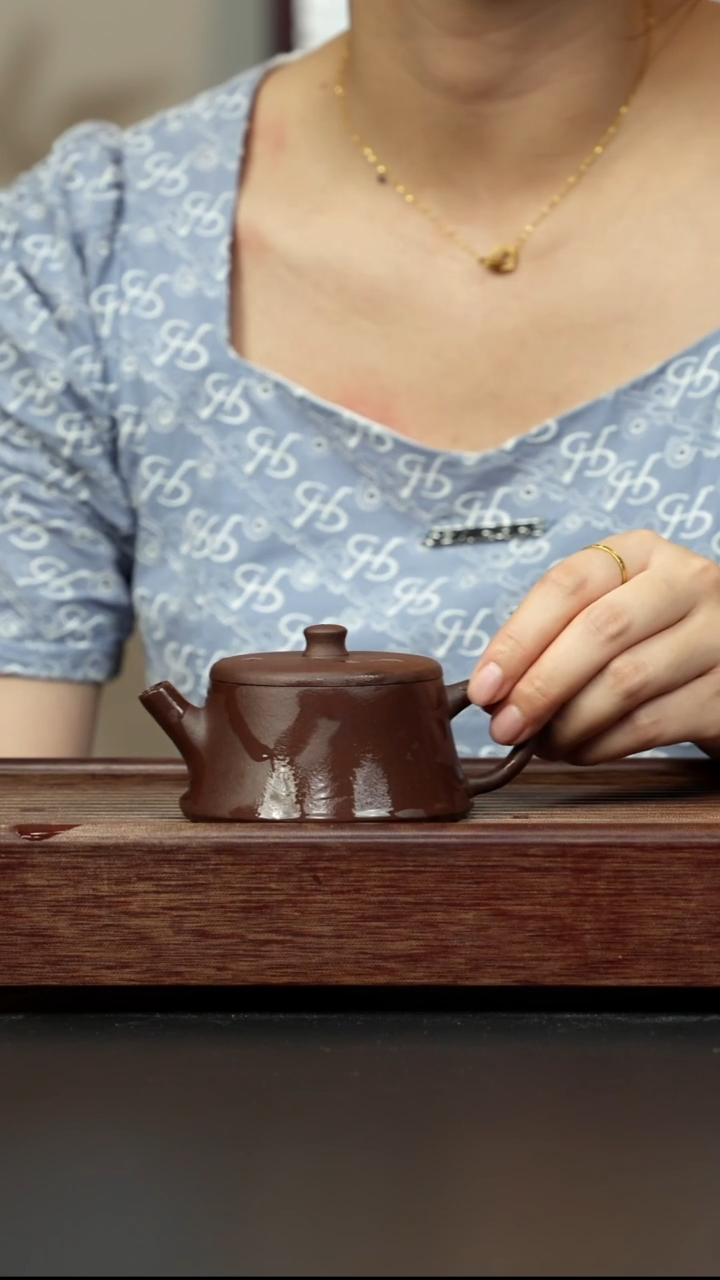 紫砂茶壶老紫泥 云柱