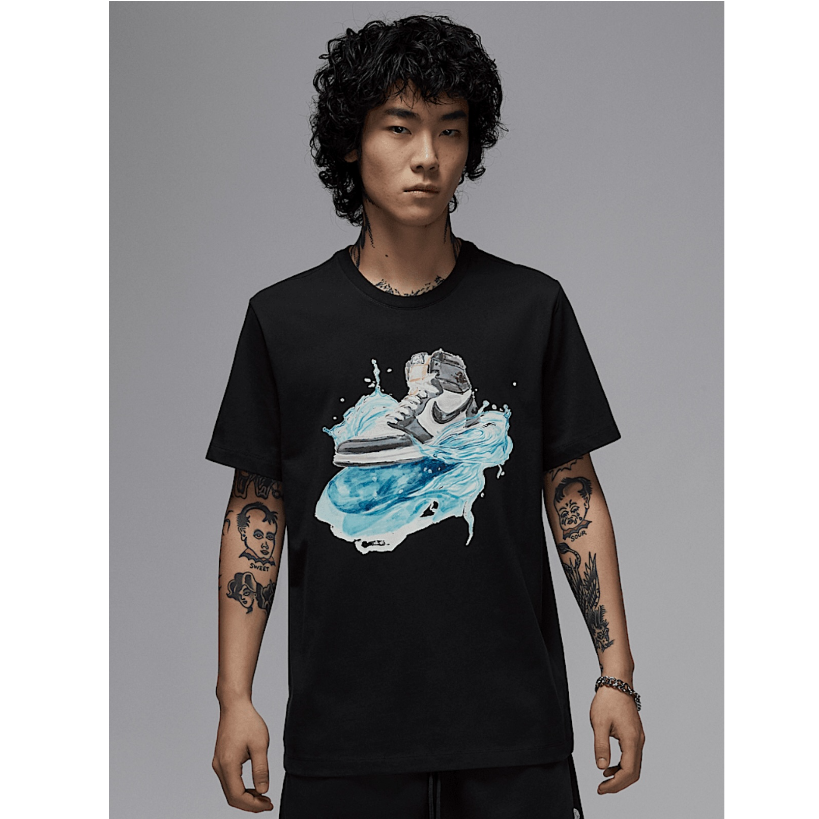 【耐克NIKE】耐克男子黑白FLT ESS AJ1SS CREW经典短袖T恤IB3356010