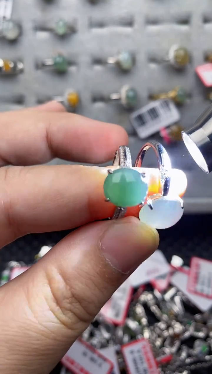 【闪购商品】翡翠戒指银S925镶嵌11111111-8