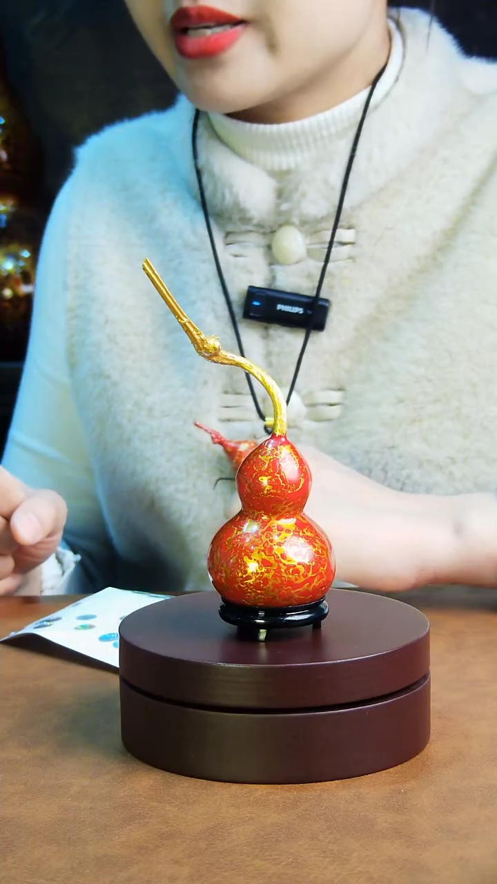 【闪购商品】362直播一物一图大漆酒葫芦送底座送挂绳