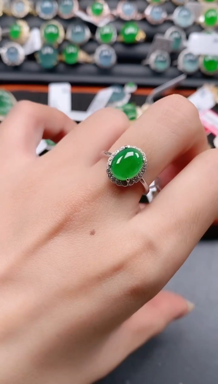 银S925镶嵌戒指翡翠111111