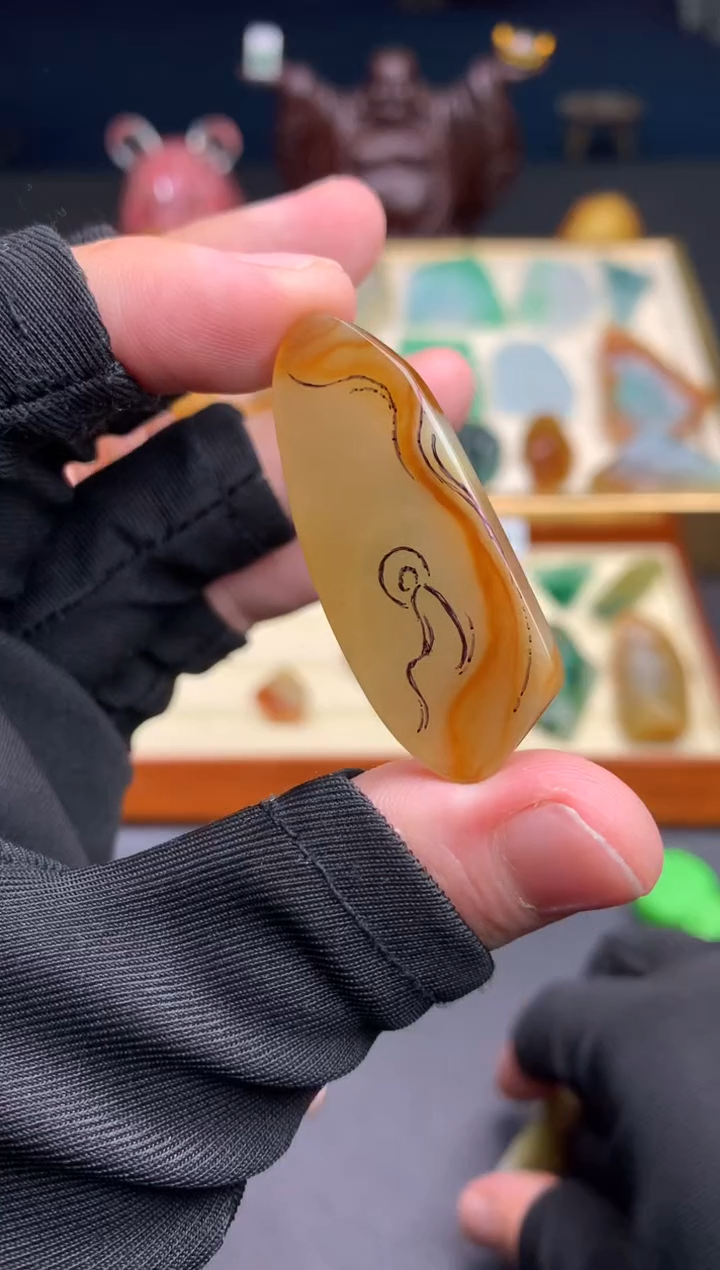 未镶嵌定制翡翠神**岛天然翡翠裸石（包工）