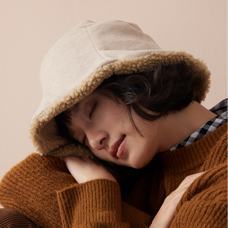 日本订单不粘毛加厚羊羔绒渔夫帽保暖轻盈大头小头都可以戴