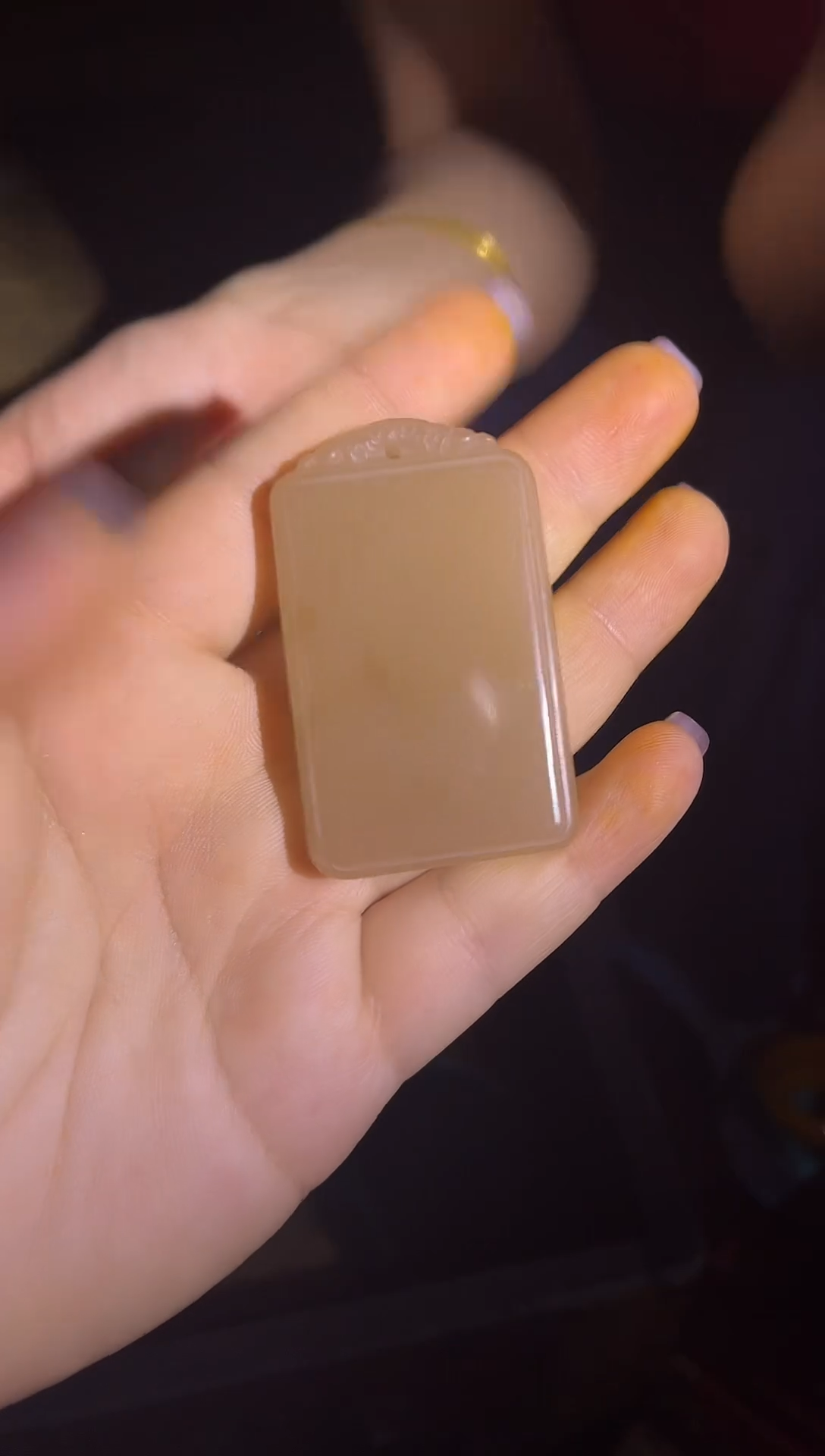 和田玉未镶嵌挂件和田玉藕粉色无事牌 其中一个给