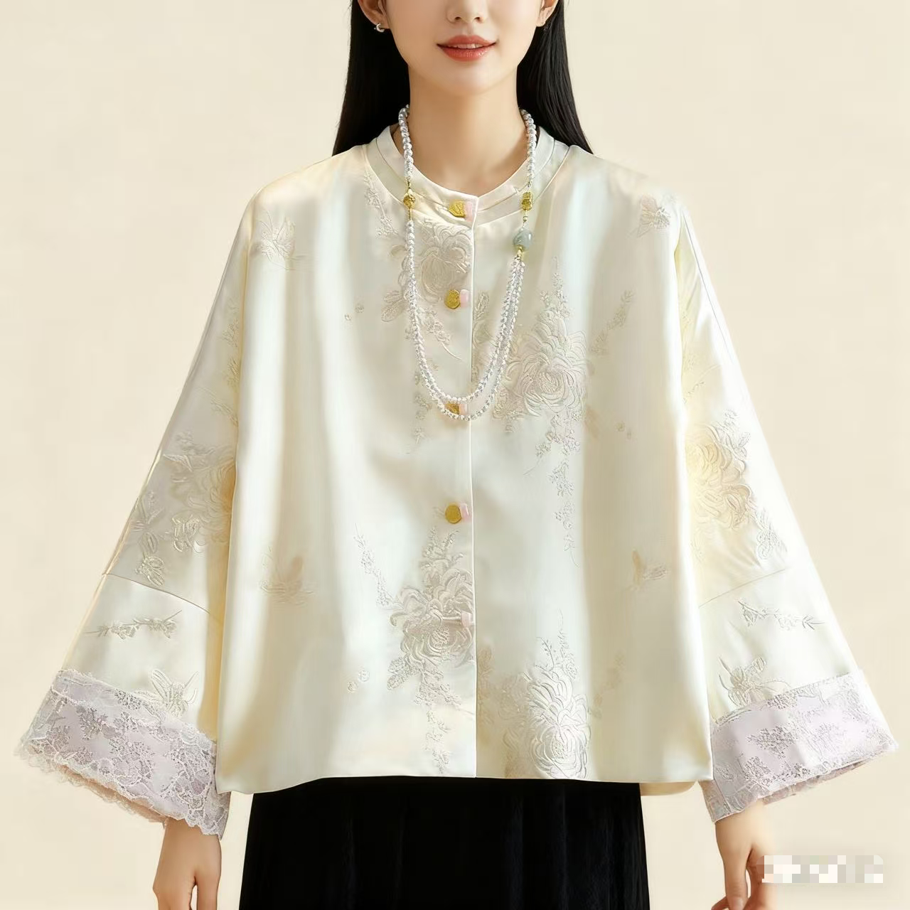 中式女装国风外套女新款高级感复古刺绣醋酸短款上衣