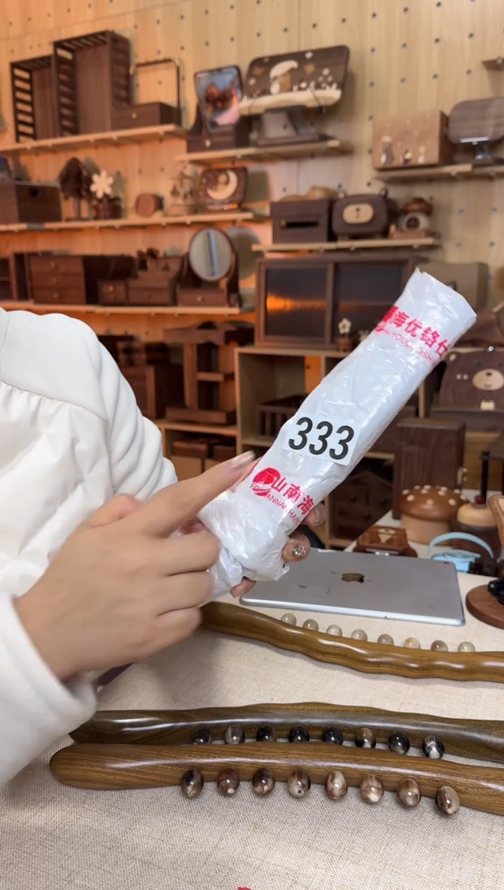 木小*333绿檀木实木牛角擀筋棒