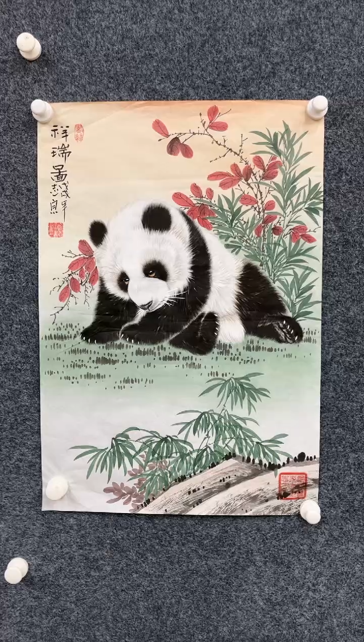 【闪购商品】国画1.13艺术-郑志宗-四尺三开动物012