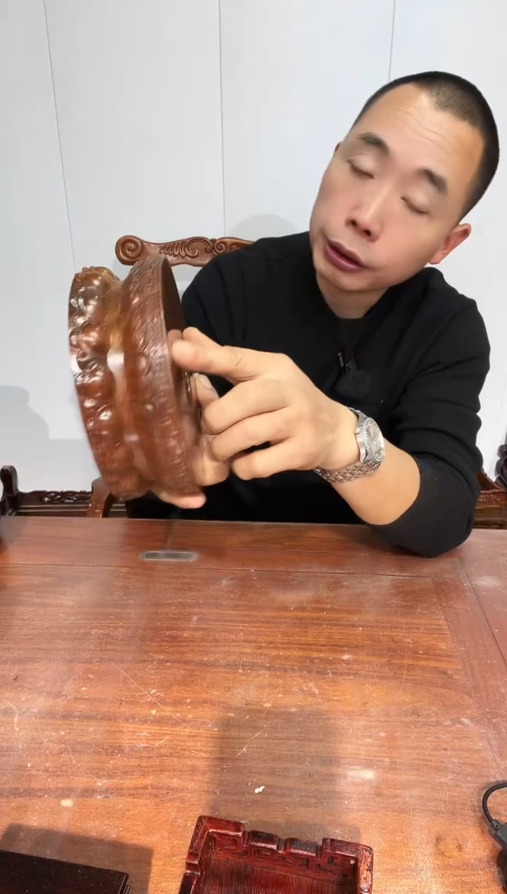 木老花莲花底座15.5*18*6.5