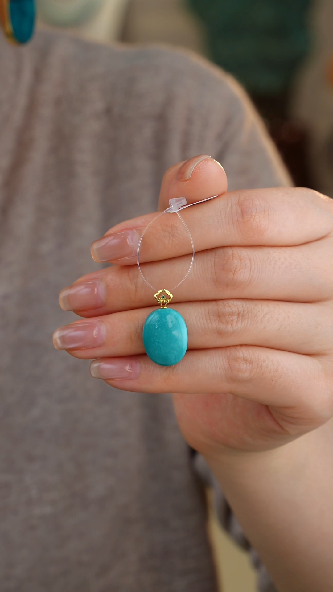 【闪购商品】绿松石吊坠(不含链)18K金镶嵌1