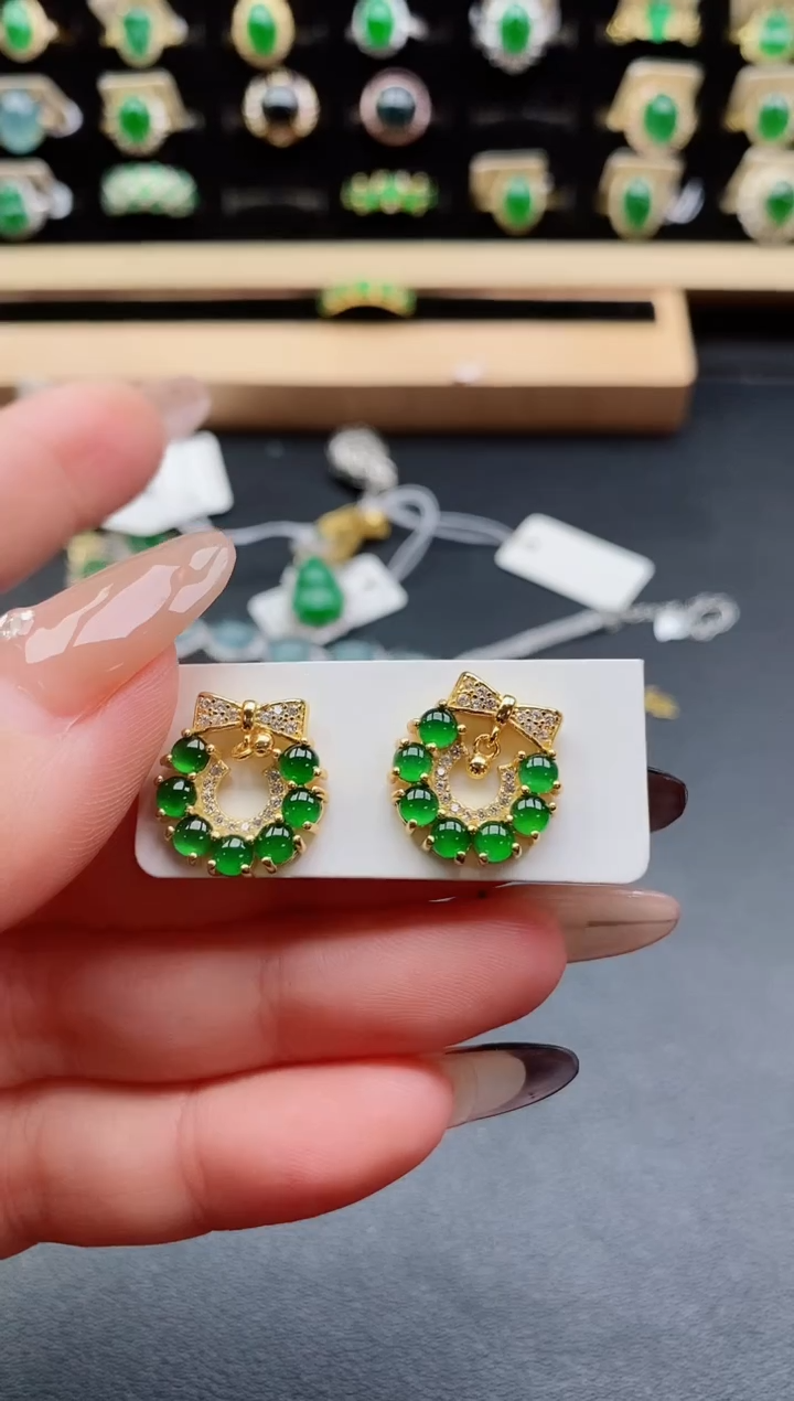 银S925镶嵌戒指翡翠1