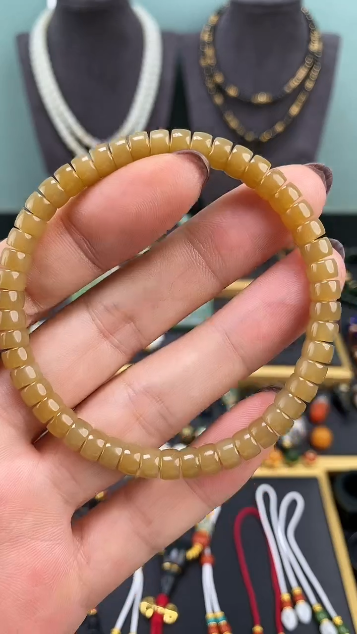 【闪购商品】和田玉-未镶嵌糖料药片手串