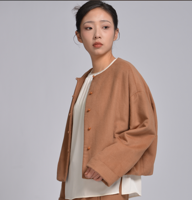新中式 国风羊毛棉袄驼色系 大地色系