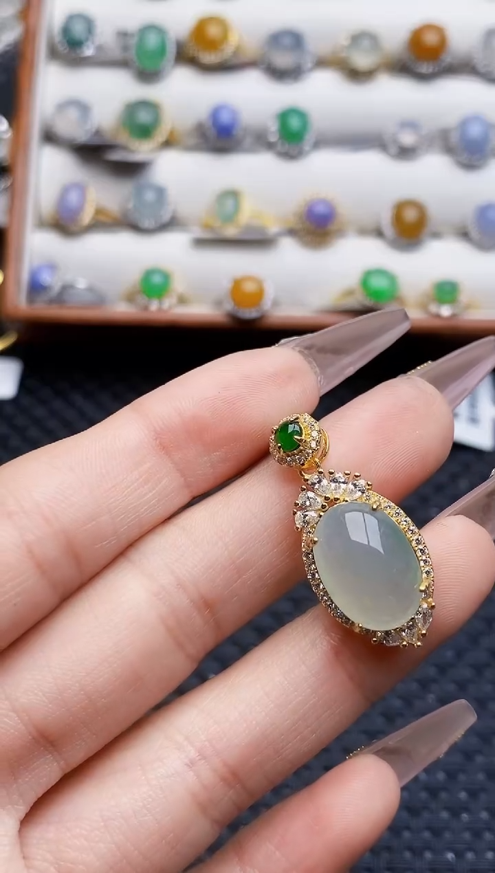 银S925镶嵌戒指翡翠6880