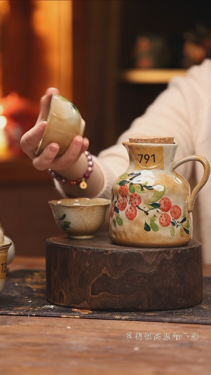 陶瓷景德镇高温釉下手绘陶瓷@L791@