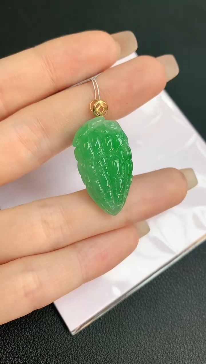 【闪购商品】翡翠颈饰18K金镶嵌赠礼盒证书 珍珍