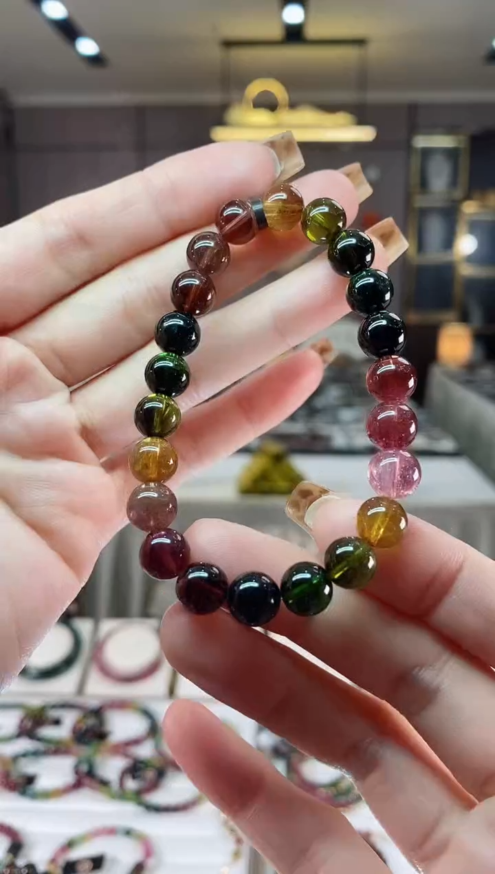 【闪购商品】碧玺单圈手串8mm+未镶嵌一物一证dan