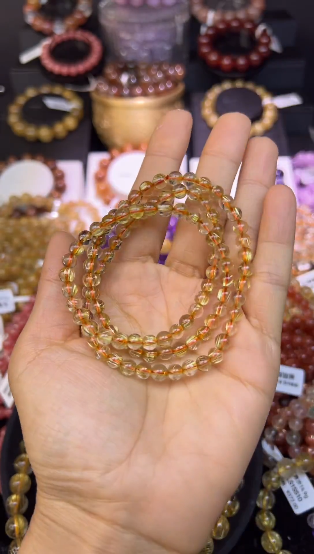 未镶嵌手串水晶金发晶三圈5.8mm