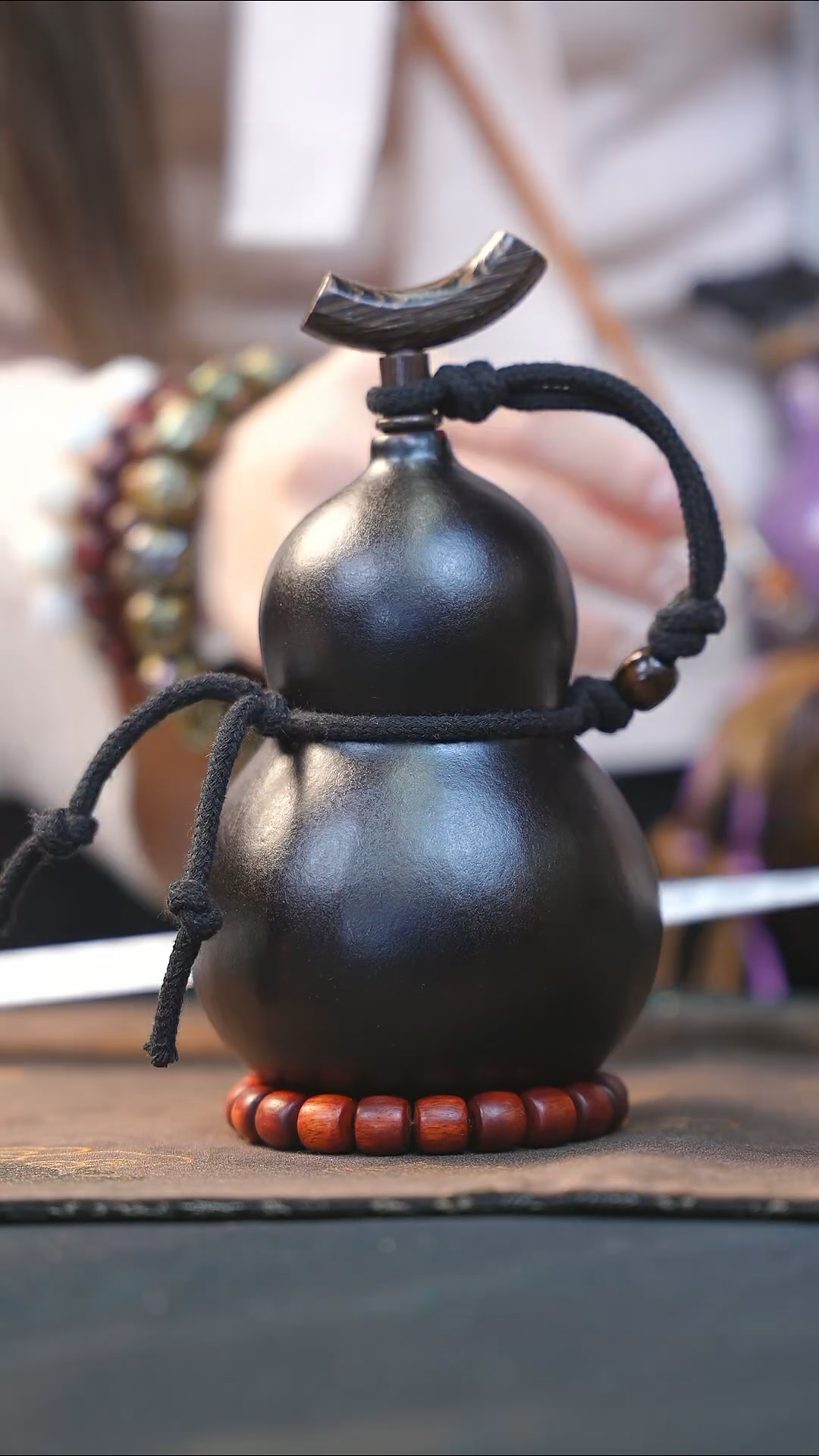 【闪购商品】WY108大漆酒葫芦不包手串及旋转底座