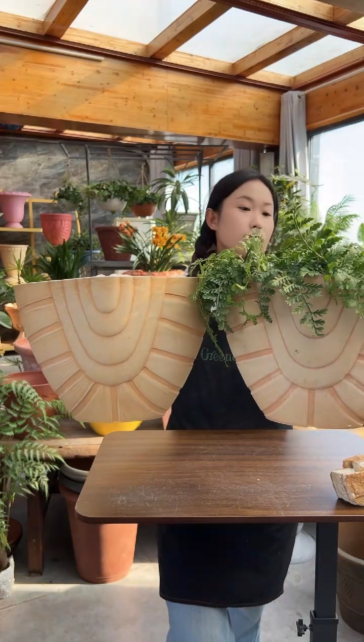 30.5*22.8*20.3/10R30/【2只装】象牙色蜗牛异型加厚花盆