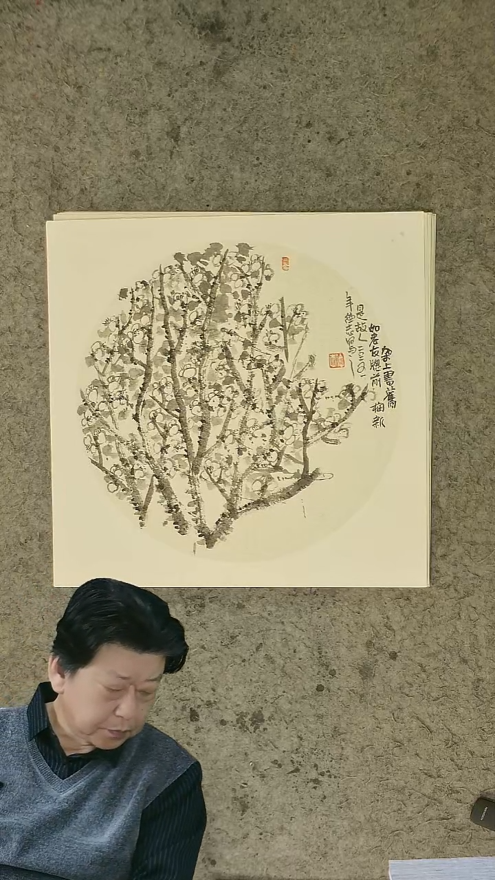 国画温德志老师 国画 禅意小品  50*50cm  卡纸