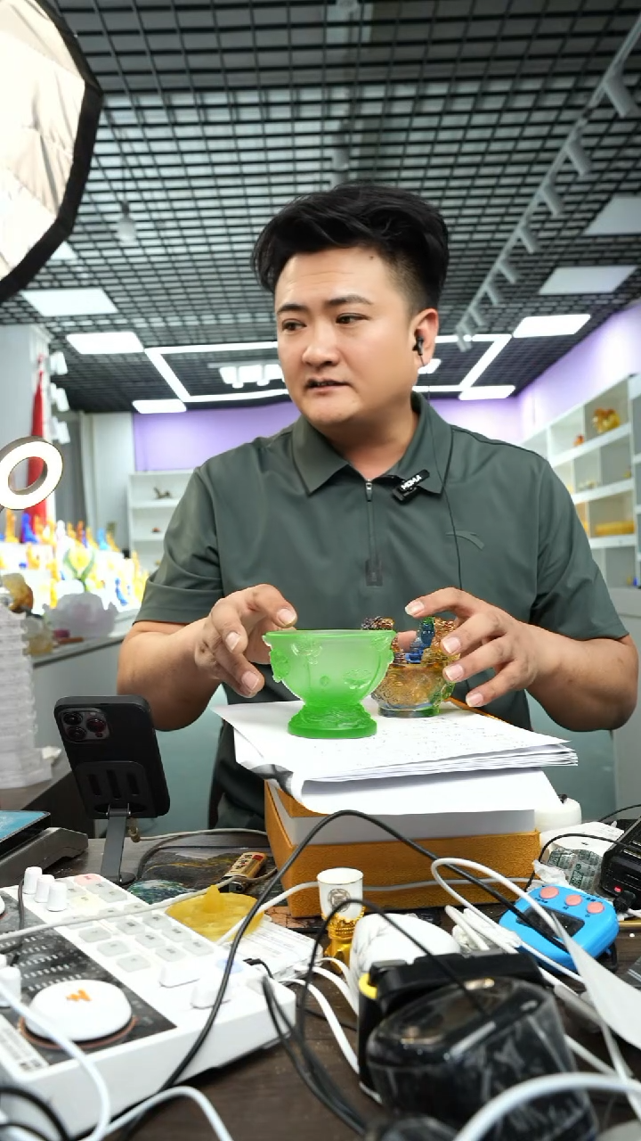 手工艺品琉璃秋*浓古法琉璃 2 个 摆件