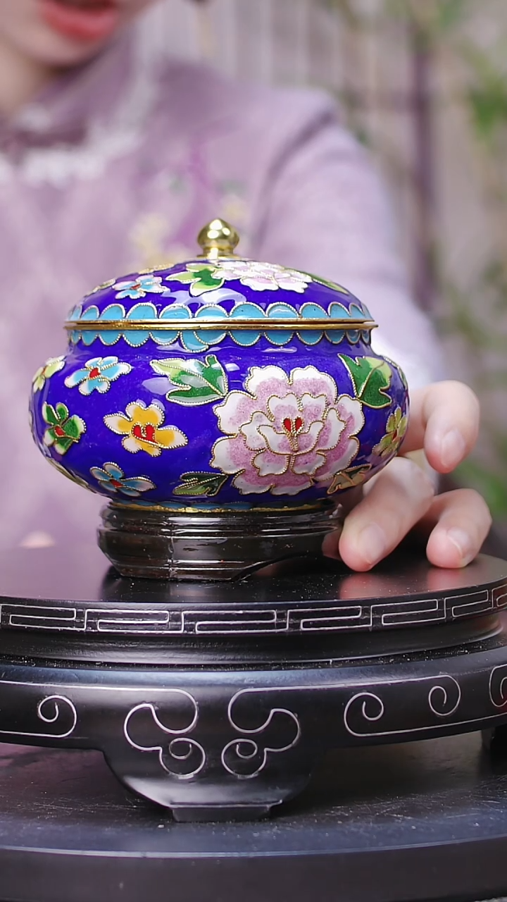 【闪购商品】非遗技艺 景泰蓝花丝罐宝蓝