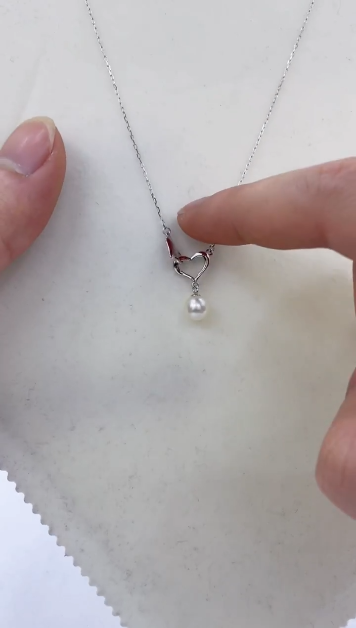 颈饰银S925镶嵌海水珍珠  