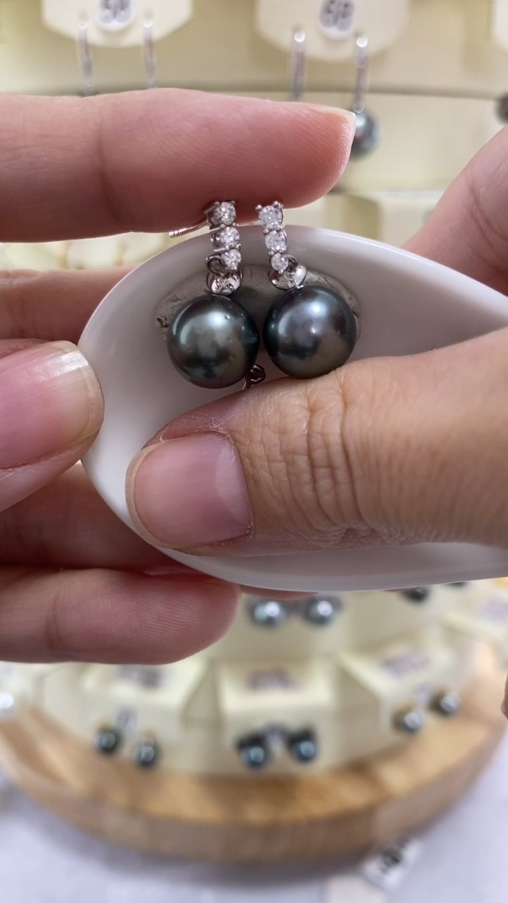 【闪购商品】海水珍珠耳饰银S925镶嵌10-11mm