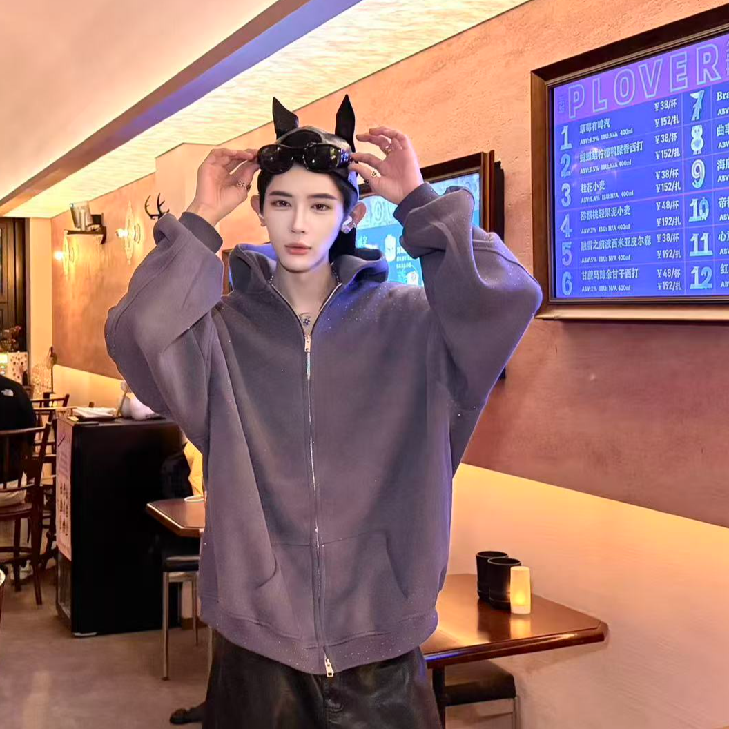 大王爆闪外套百搭连帽