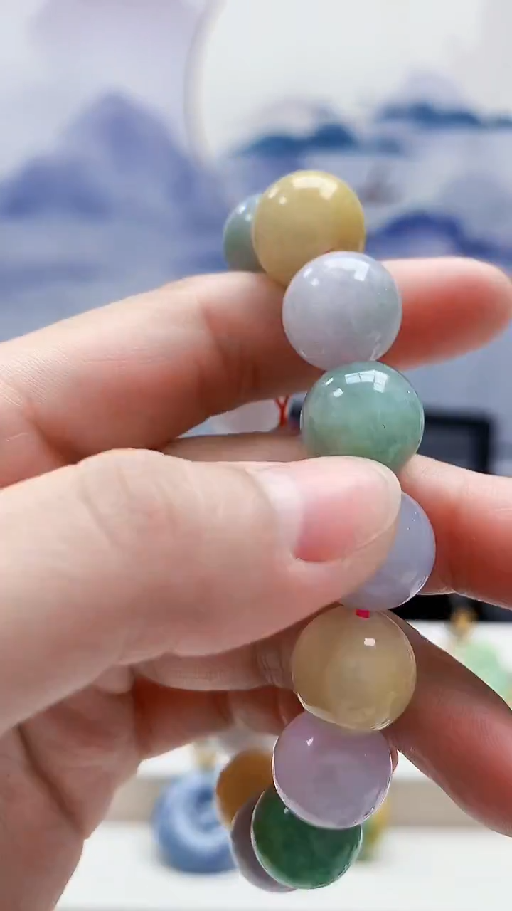 未镶嵌定制翡翠4852lr-毛货手串28