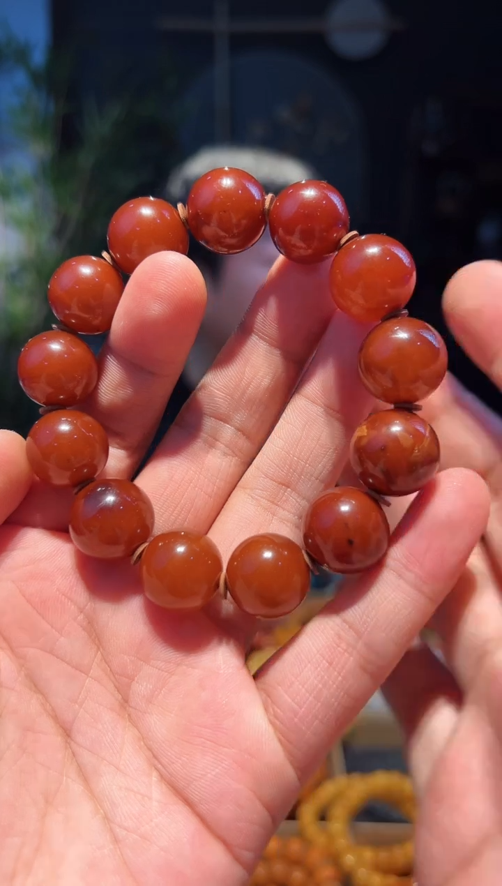 【闪购商品】蜜蜡手串未镶嵌16+紫红单圈