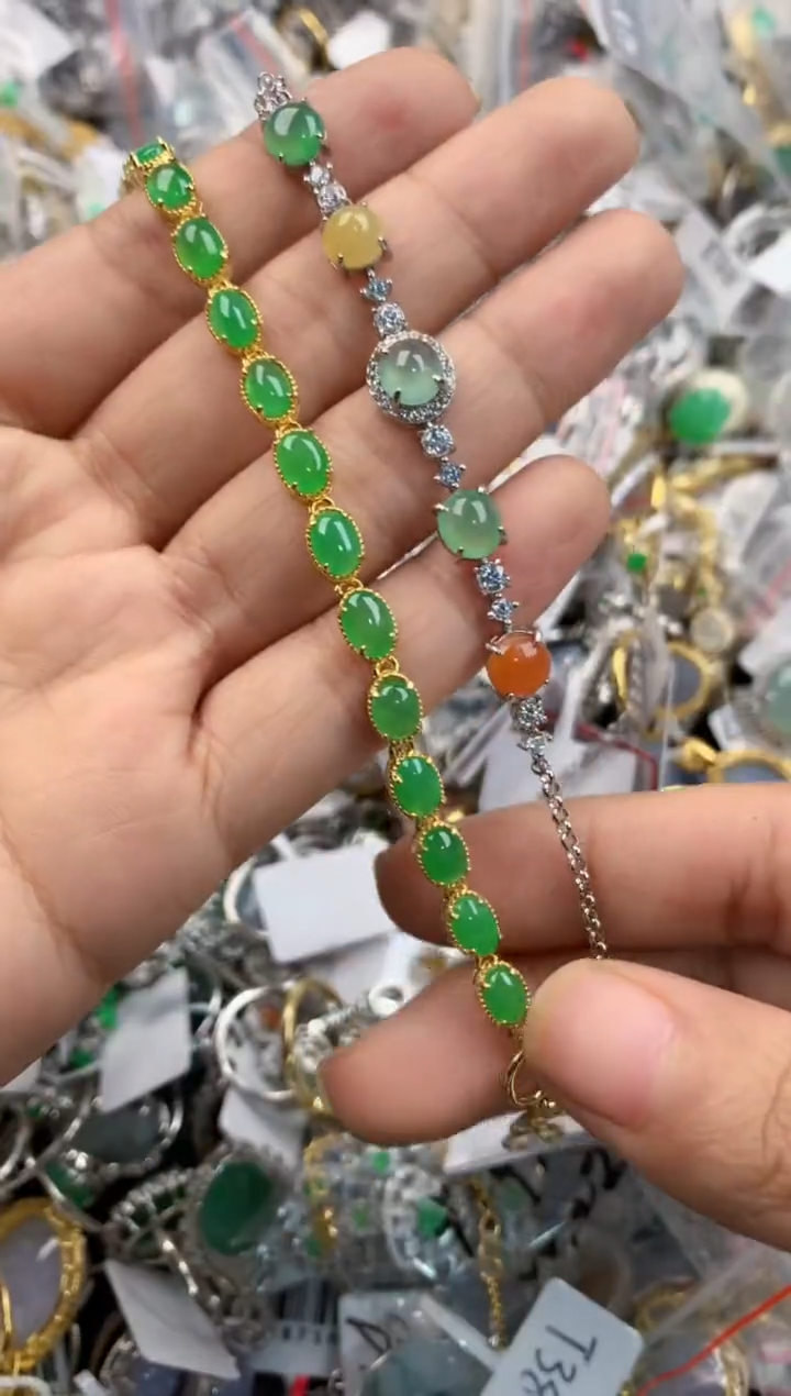 银S925镶嵌戒指翡翠2222----6