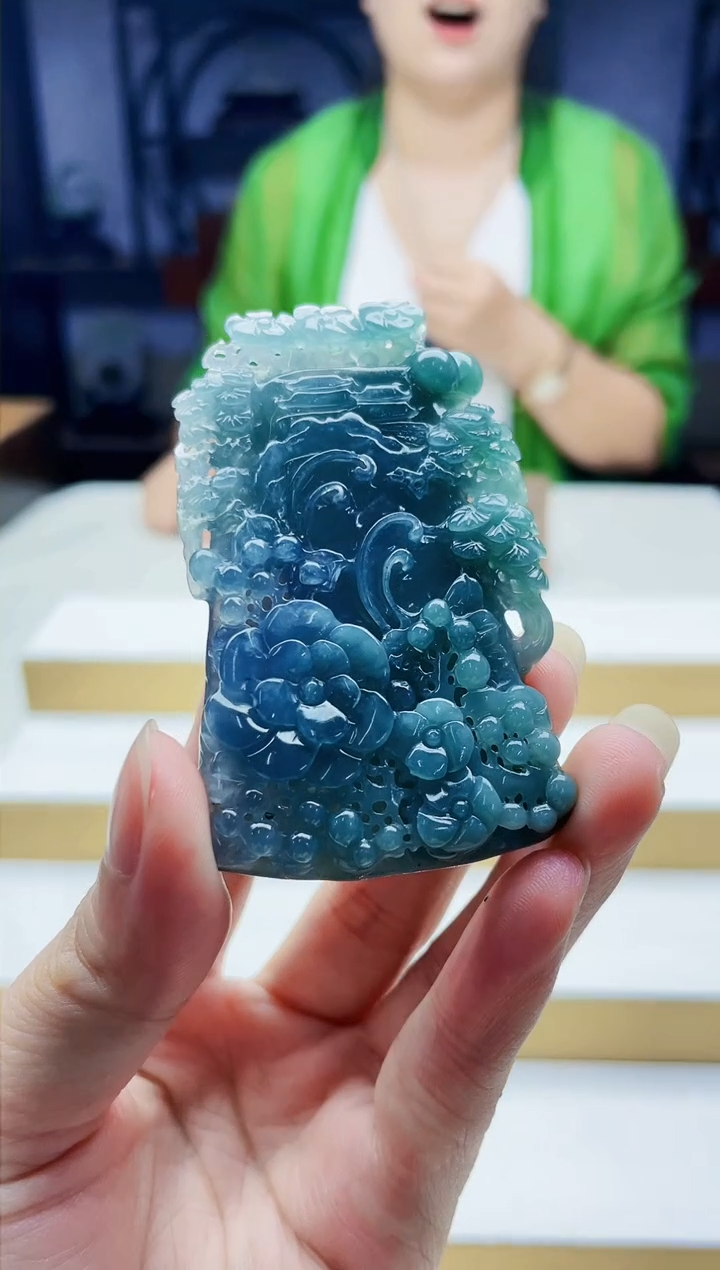 定制翡翠未镶嵌毛货08110139多样性发其一