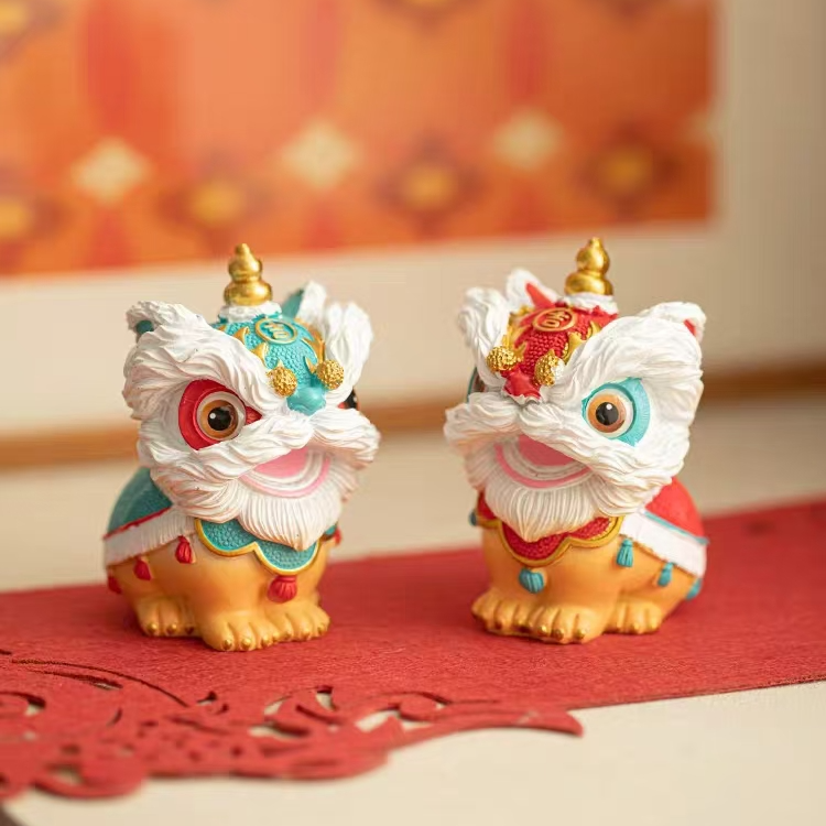 SZ国潮醒狮茶宠摆件一对ZH  2441