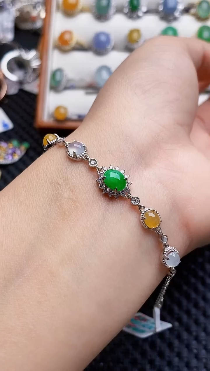 银S925镶嵌戒指翡翠2738