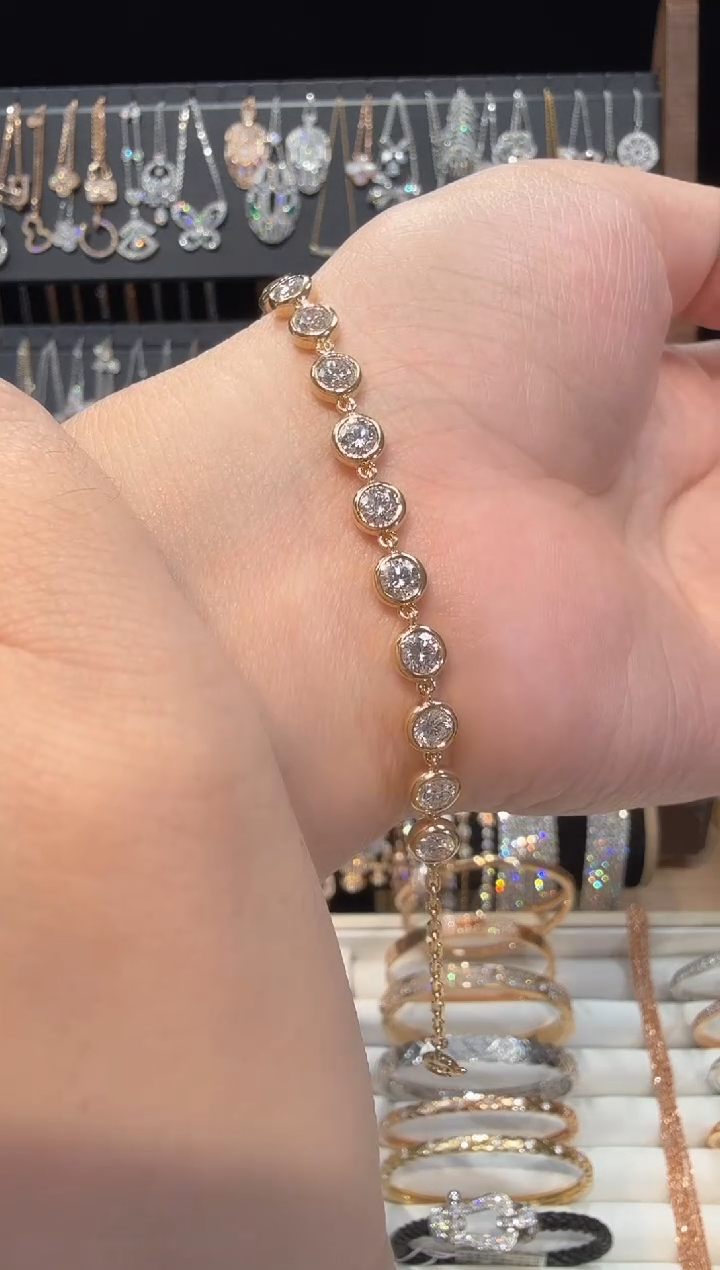 18K金镶嵌实验室培育钻石手链