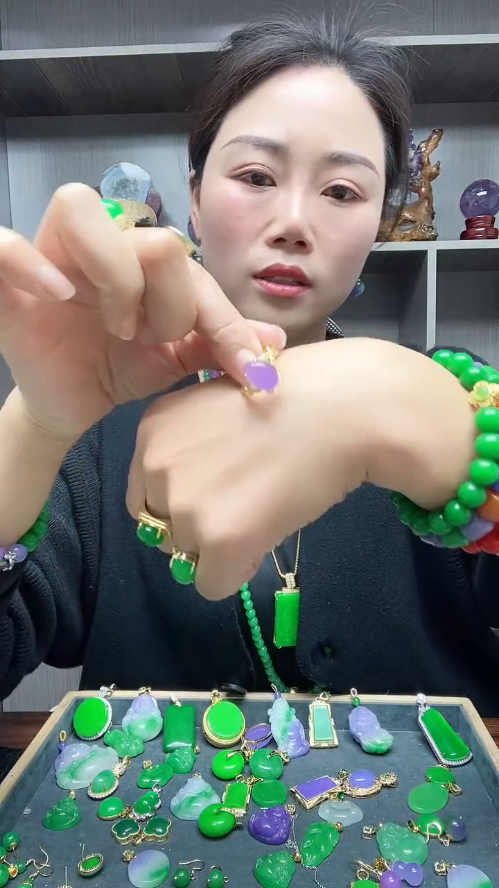 【闪购商品】翡翠戒指14K金镶嵌戒指