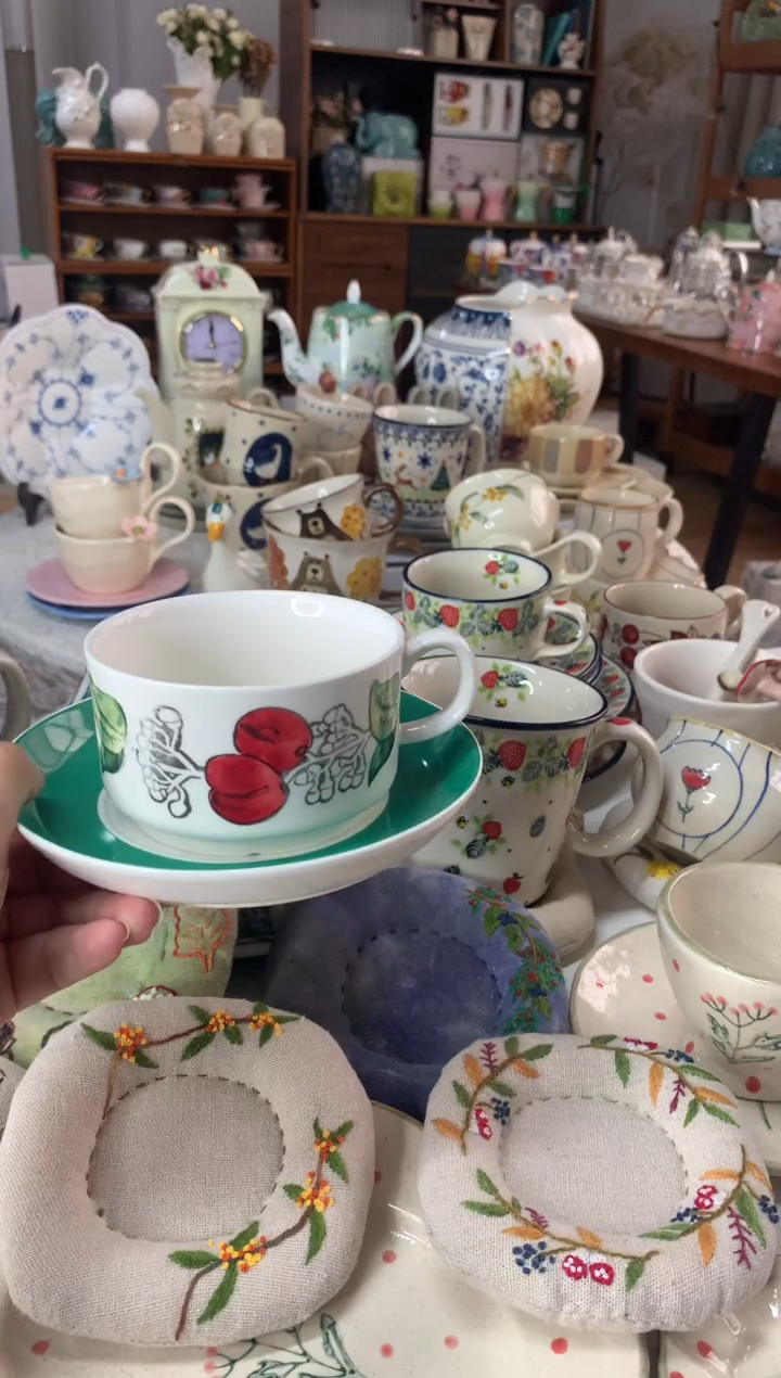 陶瓷【福利品】樱桃咖啡杯一套