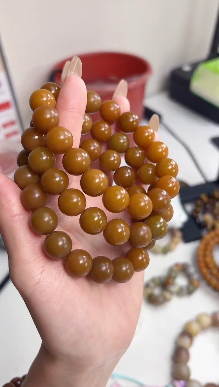 手串菩提根/象牙果沐a18玉化糖果圆珠12mm手串