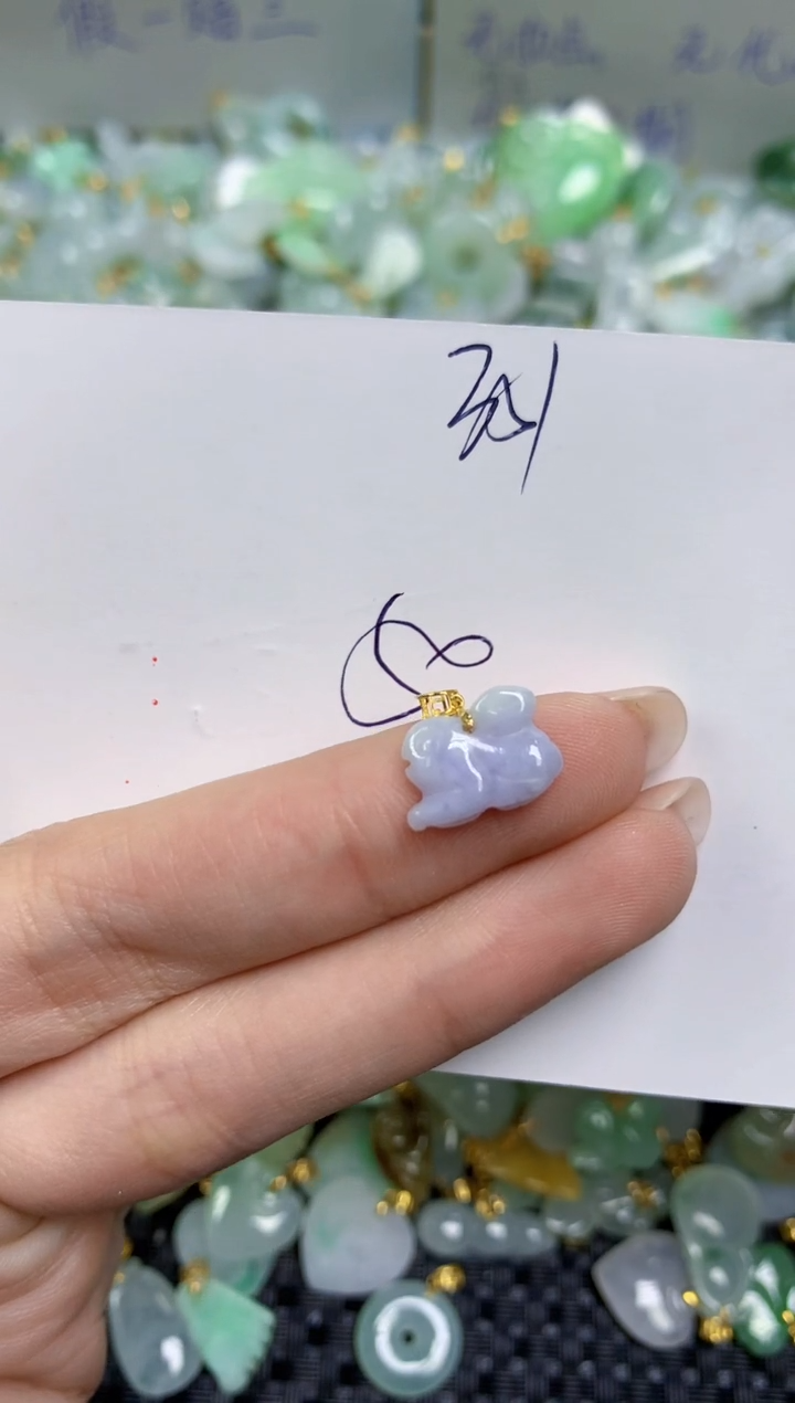 【闪购商品】翡翠颈饰18K金镶嵌天然缅甸A货翡翠