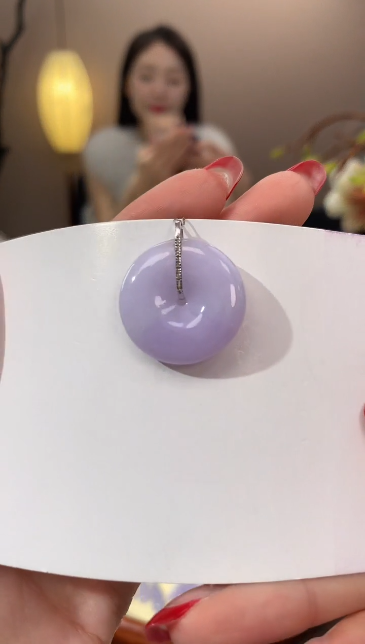 【闪购商品】翡翠颈饰18K金镶嵌天然缅甸a货翡翠